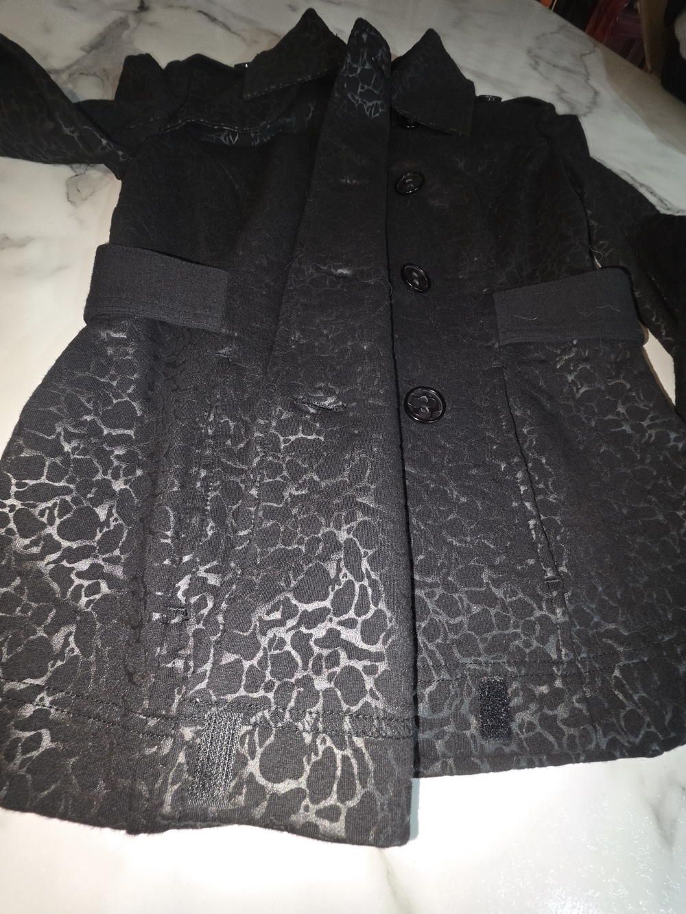 Women’s Black Patterned Button-Front Jacket - Picture 16 of 16